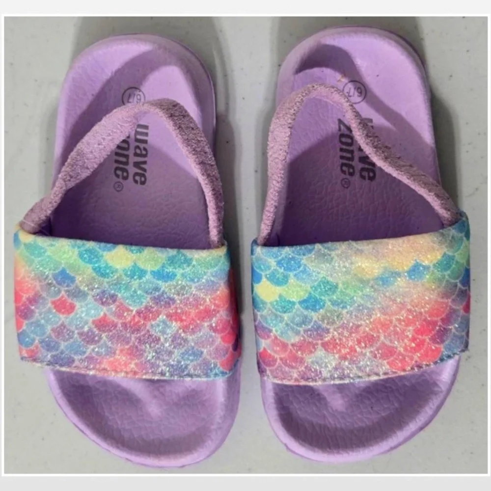 New Wave Zone Shoes Kid Size 6 7 Toddler Girls Mermaid Purple Sandal NWT